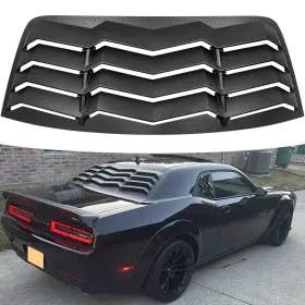 Bonbo 641197087025 Rear Window Louver Fits For Dodge Challenger Black