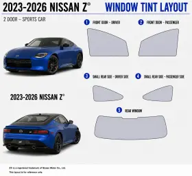 400004451 East Coast Reproductions 2023 - 2026 Nissan Z Luxury 2hd Optical 5% Or 15% Nano Ceramic Window Tint