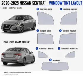 East Coast Reproductions 400004452 2020 - 2025 Nissan Sentra Luxury 2hd Optical 5% Or 15% Nano Ceramic Window Tint