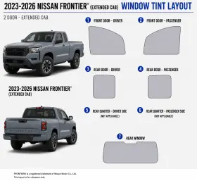 400004457 East Coast Reproductions 2023 - 2026 Nissan Frontier Ext 2hd Optical 5% Or 15% Nano Ceramic Window Tint