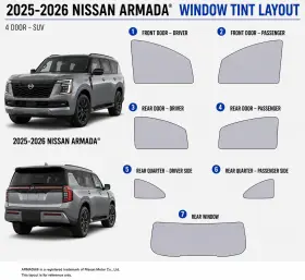 400004458 East Coast Reproductions 2025 - 2026 Nissan Armada 2hd Optical 5% Or 15% Nano Ceramic Window Tint