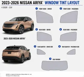400004459 East Coast Reproductions 2023 - 2026 Nissan Ariya 2hd Optical 5% Or 15% Nano Ceramic Window Tint
