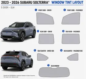 400004461 East Coast Reproductions 2023 - 2026 Subaru Solterra 2hd Optical 5% Or 15% Nano Ceramic Window Tint