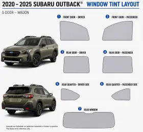 400004462 East Coast Reproductions 2020 - 2025 Subaru Outback 2hd Optical 5% Or 15% Nano Ceramic Window Tint