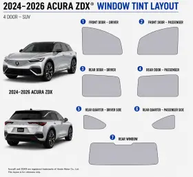 East Coast Reproductions 400004464 2024 2026 Acura Zdx 2hd Optical 5% Or 15% Nano Ceramic Window Tint