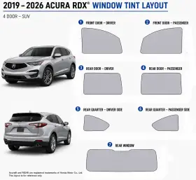 East Coast Reproductions 400004466 2019 - 2026 Acure Rdx Luxury 2hd Optical 5% Or 15% Nano Ceramic Window Tint