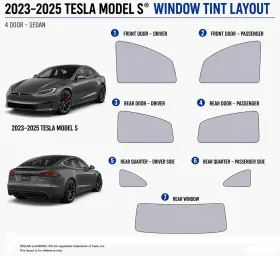 East Coast Reproductions 400004471 2023 - 2025 Tesla Model S Luxury 2hd Optical 5% Or 15% Nano Ceramic Window Tint