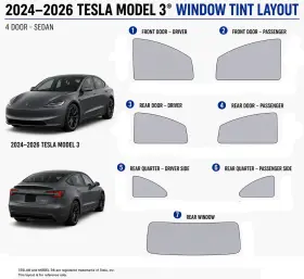 East Coast Reproductions 400004472 2024 - 2026 Tesla Model 3 Luxury 2hd Optical 5% Or 15% Nano Ceramic Window Tint