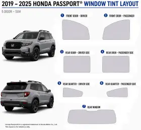 East Coast Reproductions 400004475 2019 - 2025 Honda Passport Luxury 2hd Optical 5% Or 15% Nano Ceramic Window Tint