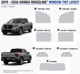 East Coast Reproductions 400004476 2019 - 2026 Honda Ridgeline 2hd Optical 5% Or 15% Nano Ceramic Window Tint