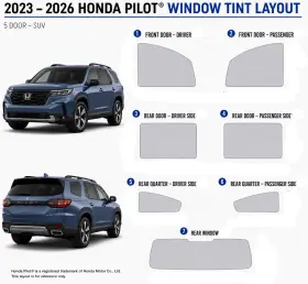 East Coast Reproductions 400004481 2023 - 2026 Honda Pilot 2hd Optical 5% Or 15% Nano Ceramic Window Tint