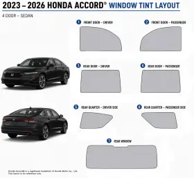 East Coast Reproductions 400004482 2023 - 2026 Honda Accord 2hd Optical 5% Or 15% Nano Ceramic Window Tint