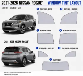 East Coast Reproductions 400004483 2021 - 2026 Nissan Rouge 2hd Optical 5% Or 15% Nano Ceramic Window Tint
