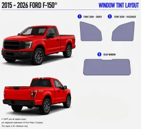 East Coast Reproductions 400004486 2015 - 2026 Ford F-150 2hd Optical 5% Or 15% Nano Ceramic Window Tint