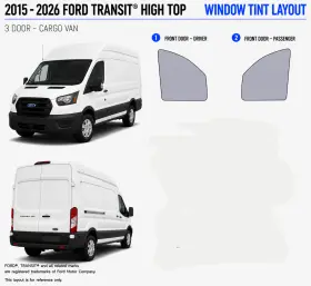 East Coast Reproductions 400004487 2015 - 2026 Ford Transit High Top 2hd Optical 5% Or 15% Nano Ceramic Window Tint