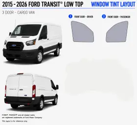East Coast Reproductions 400004488 2015 - 2026 Ford Transit Low Top 2hd Optical 5% Or 15% Nano Ceramic Window Tint