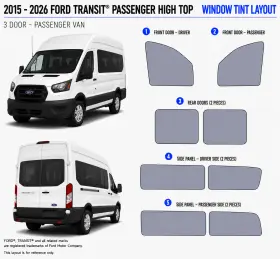 East Coast Reproductions 400004489 2015 - 2026 Ford Transit Passinger High Top 5% Or 15% Nano Ceramic Window Tint