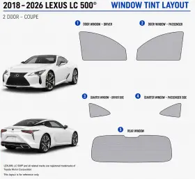 East Coast Reproductions 400004491 2018 - 2026 Lexus Lc 500 Luxury 2hd Optical 5% Or 15% Nano Ceramic Window Tint