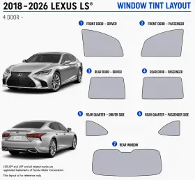East Coast Reproductions 400004493 2018 - 2026 Lexus Ls 500 Luxury 2hd Optical 5% Or 15% Nano Ceramic Window Tint