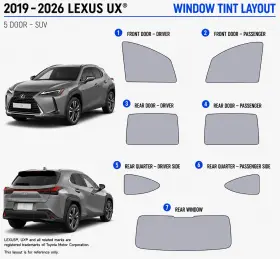 East Coast Reproductions 400004494 2019 - 2026 Lexus Ux Luxury 2hd Optical 5% Or 15% Nano Ceramic Window Tint