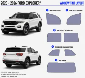 East Coast Reproductions 400004496 2020 - 2026 Ford Explorer Luxury 2hd Optical 5% Or 15% Nano Ceramic Window Tint