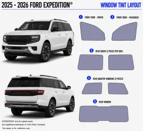 East Coast Reproductions 400004501 2025 - 2026 Ford Expedition 2hd Optical 5% Or 15% Nano Ceramic Window Tint