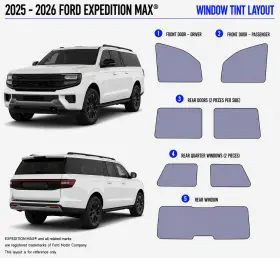 East Coast Reproductions 400004502 2025 - 2026 Ford Expedition Max 2hd Optical 5% Or 15% Nano Ceramic Window Tint