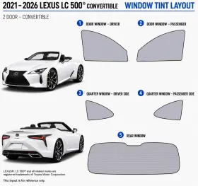 East Coast Reproductions 400004503 2021 - 2026 Lexus Lc 500 Luxury 2hd Optical 5% Or 15% Nano Ceramic Window Tint