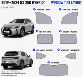East Coast Reproductions 400005005 2019 - 2024 Lexus Ux 250 Hybrid 2hd Optical 5% Or 15% Nano Ceramic Window Tint