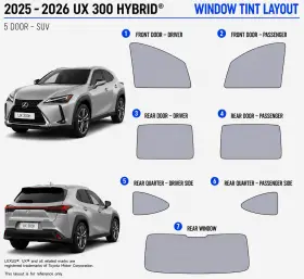 East Coast Reproductions 400005006 2025 - 2026 Lexus Ux 300 Hybrid 2hd Optical 5% Or 15% Nano Ceramic Window Tint