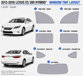 East Coast Reproductions 400005010 2013 - 2018 Lexus Es 300 Hybrid 2hd Optical 5% Or 15% Nano Ceramic Window Tint