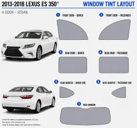 East Coast Reproductions 400005011 2013 - 2018 Lexus Es 350 Luxury 2hd Optical 5% Or 15% Nano Ceramic Window Tint