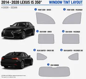 East Coast Reproductions 400005013 2014 - 2020 Lexus Is 350 Luxury 2hd Optical 5% Or 15% Nano Ceramic Window Tint