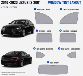 East Coast Reproductions 400005014 2016 - 2020 Lexus Is 300 Luxury 2hd Optical 5% Or 15% Nano Ceramic Window Tint