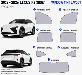 East Coast Reproductions 400005054 2023 - 2026 Lexus Rz 300e Luxury Hd Optical 5% Or 15% Nano Ceramic Window Tint