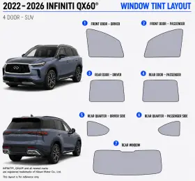 East Coast Reproductions 400005080 2022 - 2026 Infiniti Qx60 Luxury Hd Optical 5% Or 15% Nano Ceramic Window Tint
