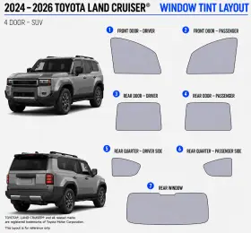 East Coast Reproductions 400005081 2024 - 2026 Toyota Land Cruiser Hd Optical 5% Or 15% Nano Ceramic Window Tint