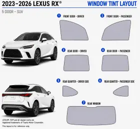East Coast Reproductions 400005083 2023 - 2026 Lexus Rx Luxury Hd Optical 5% Or 15% Nano Ceramic Window Tint