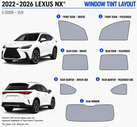 East Coast Reproductions 400005084 2022 - 2026 Lexus Nx Luxury Hd Optical 5% Or 15% Nano Ceramic Window Tint