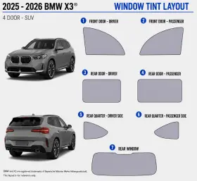 East Coast Reproductions 400006601 2025 - 2026 Bmw X3 Luxury Hd 2 Optical 5% Or 15% Nano Ceramic Window Tint