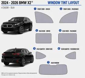 East Coast Reproductions 400006602 2024 - 2026 Bmw X2 Luxury Hd 2 Optical 5% Or 15% Nano Ceramic Window Tint