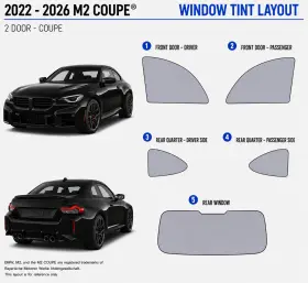 East Coast Reproductions 400006605 2022 - 2026 Bmw M2 Coupe Luxury Hd 2 Optical 5% Or 15% Nano Ceramic Window Tint