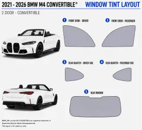 East Coast Reproductions 400006606 2021 - 2026 Bmw M4 Convertible Hd 2 Optical 5% Or 15% Nano Ceramic Window Tint