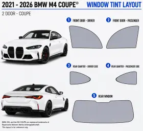 East Coast Reproductions 400006607 2021 - 2026 Bmw M4 Coupe Luxury Hd 2 Optical 5% Or 15% Nano Ceramic Window Tint