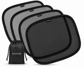 Enovoe B00x2tuw1i Car Window Shades For Baby 4 Pack - 21 Inch X 14 Black
