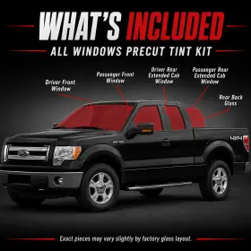 Noco Blackout Films 200394 Precut Window Tint For Ford F-150 Extended Cab 09-14 Sides And Back Windows