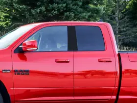 Rvinyl C038--v1--pt-dod-ram-09 Pillar Post Window Trim Compatible With Dodge Ram Matte Black